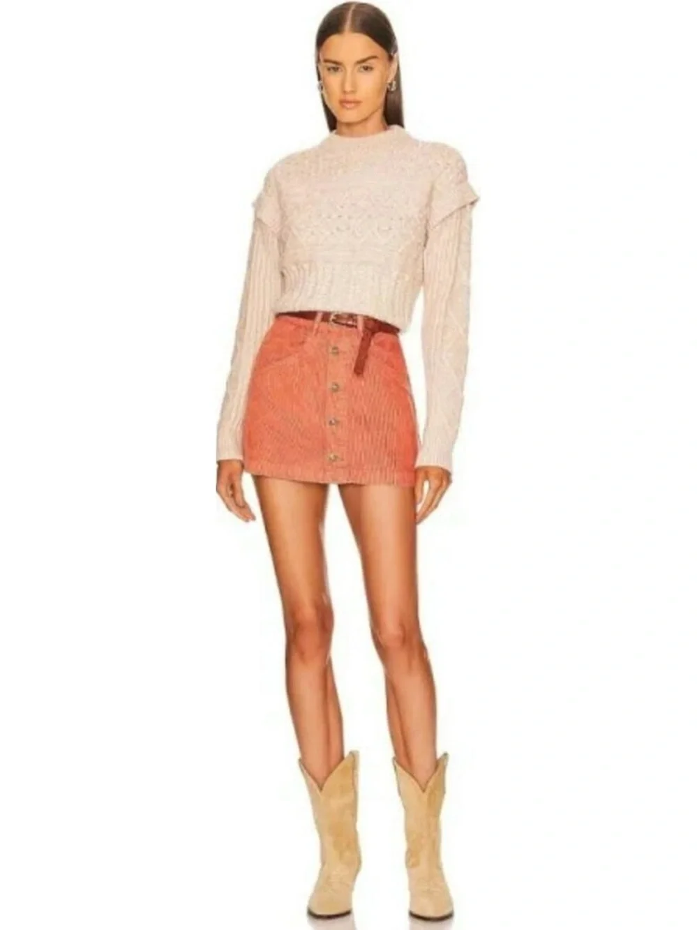 NWOT Free People Ray Corduroy Mini Skirt